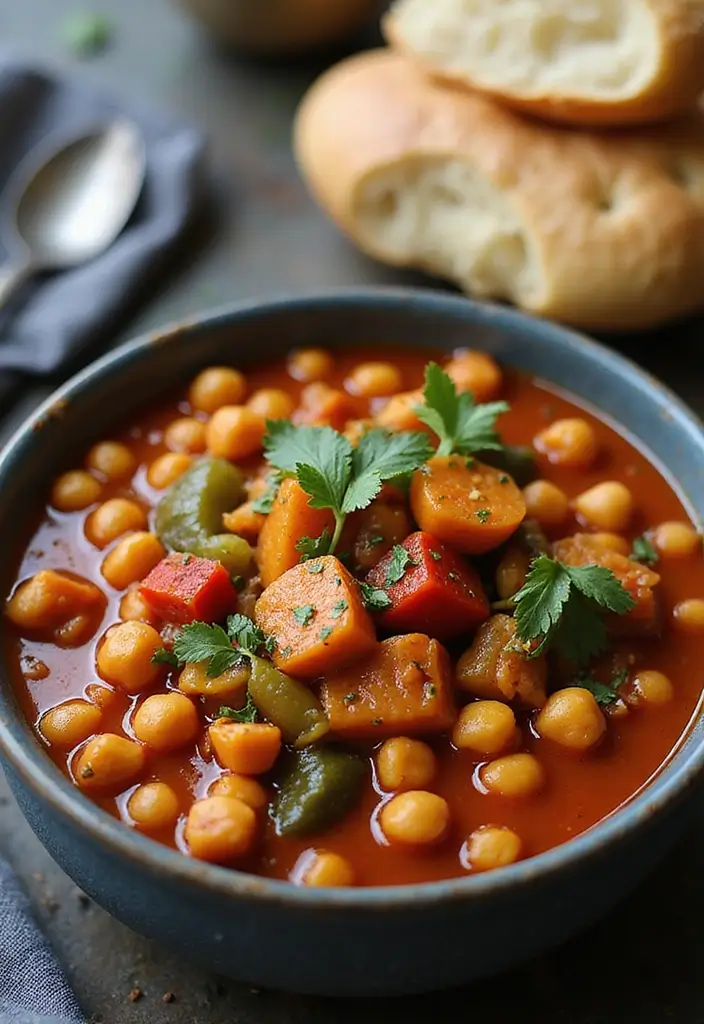 Warming Winter Dinner Recipes: Hearty Seasonal Feasts - 9. Spicy Moroccan Chickpea Stew