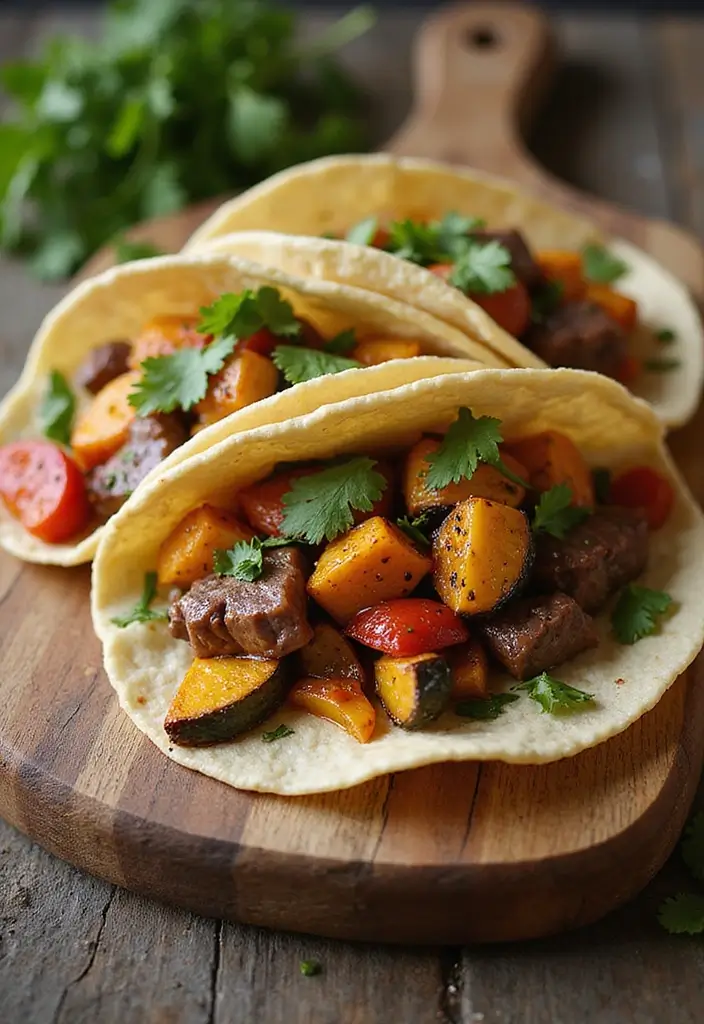 Zesty Steak Tacos Recipes: Street-Style Mexican Favorites - 9. Steak Tacos with Roasted Veggies
