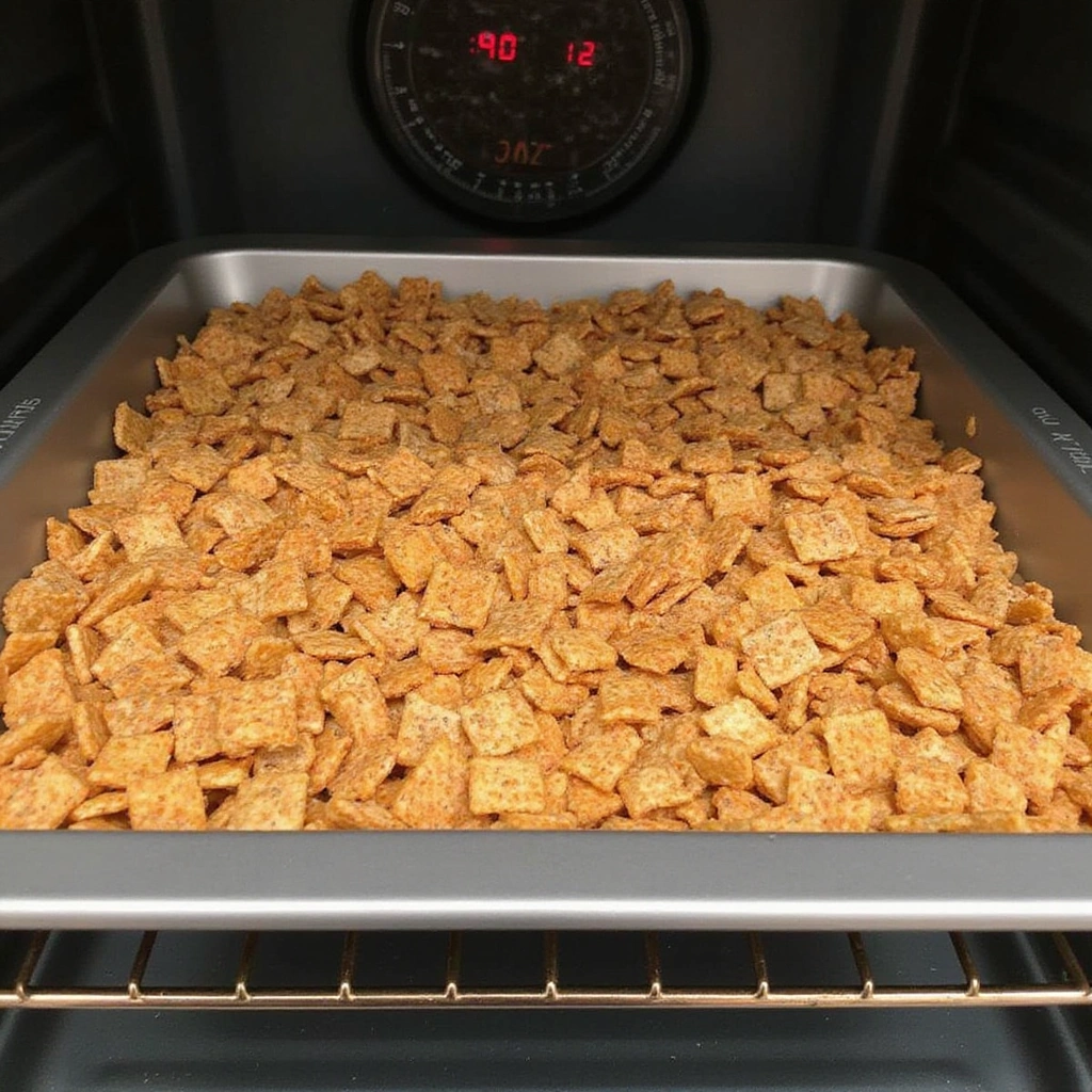 Crunchy Chex Mix Recipes: Party Snack Mixes - Step 7: Bake the Chex Mix