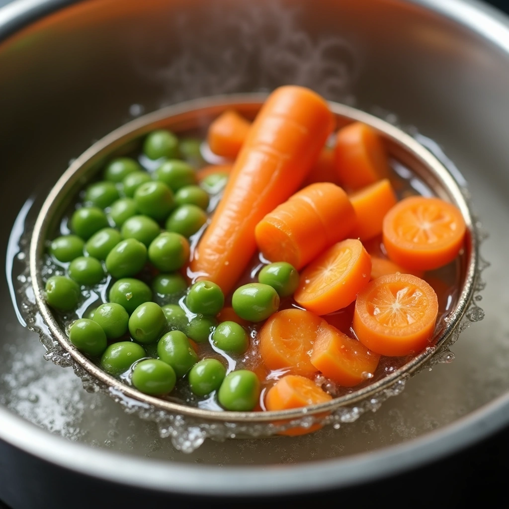 Gentle Baby Food Recipes: Purees for Little Ones - Step 3: Steam the Carrots and Peas