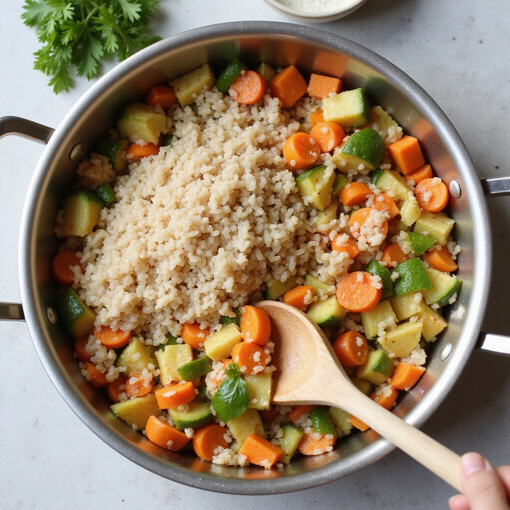 Nutty Brown Rice Recipes: Healthy Grain Sides - Step 4: Combine Rice and Vegetables