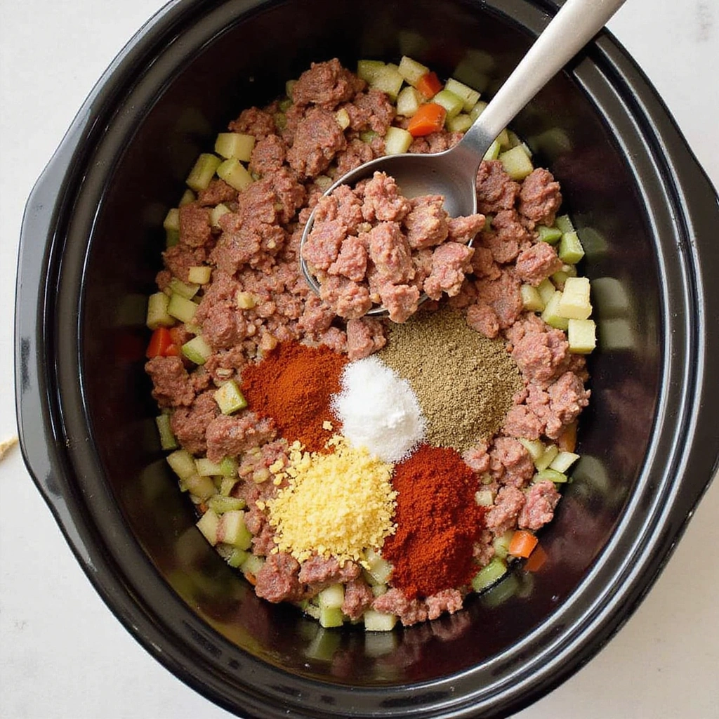 Set-and-Forget Ground Beef Crockpot Recipes: Easy Slow Cookers - Step 4: Combine Ingredients in the Crockpot