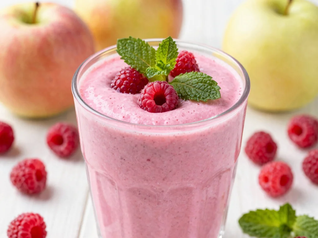 16 Apple Juice Smoothie Recipes to Try Today - 14. Apple Raspberry Smoothie 1
