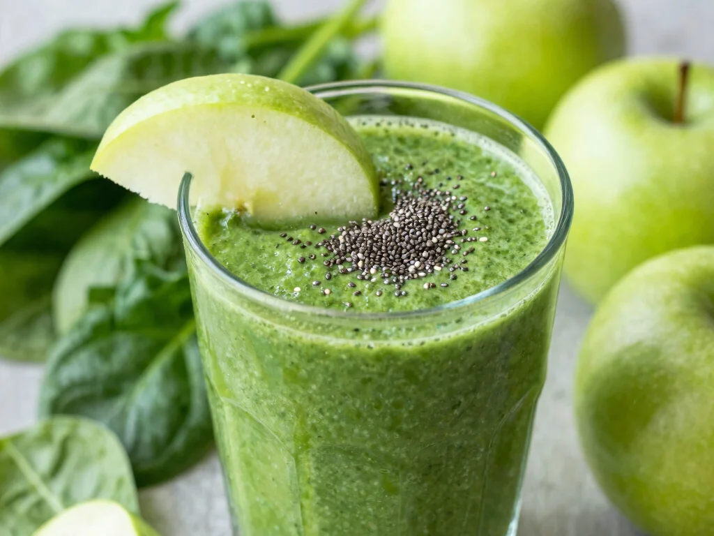16 Apple Juice Smoothie Recipes to Try Today - 4. Green Apple Spinach Smoothie 1