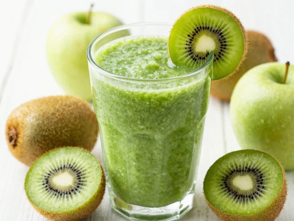 16 Apple Juice Smoothie Recipes to Try Today - 9. Apple Kiwi Twist Smoothie 1