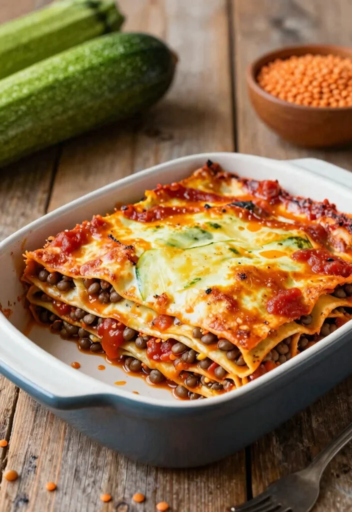 16 Best Vegetarian Zucchini Lasagna Recipes to Try Tonight - 14. Zucchini Lasagna with Lentils and Tomato Sauce 1