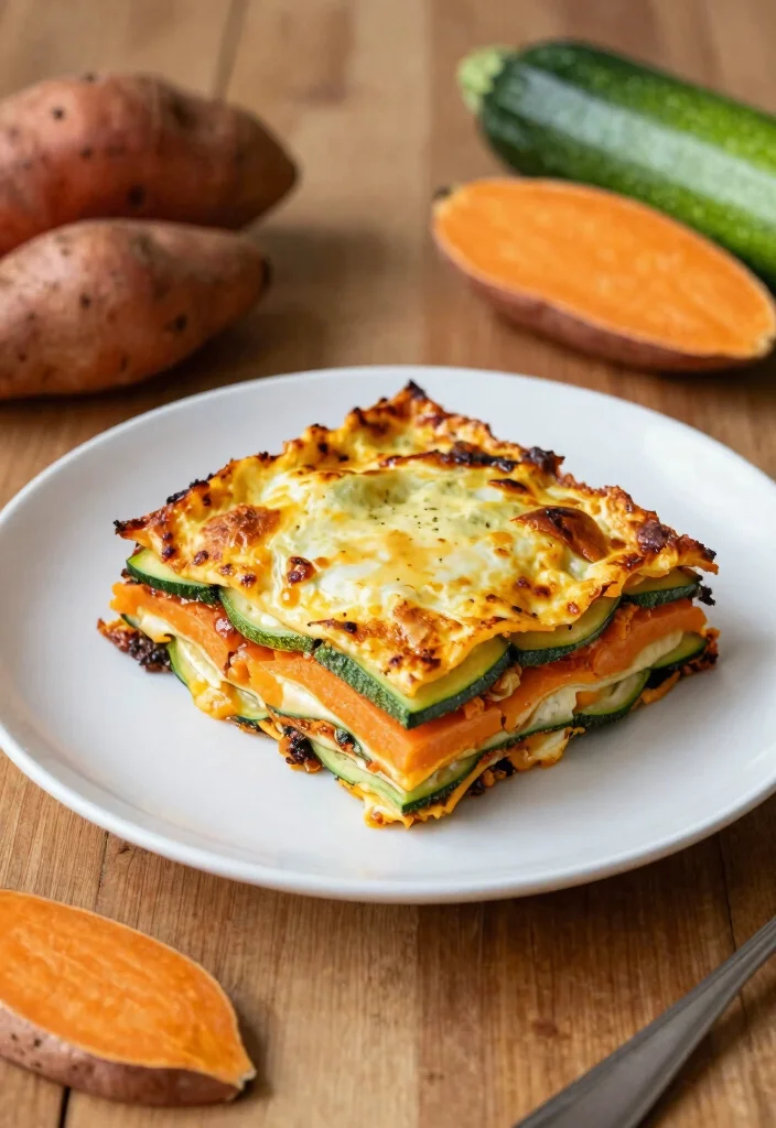 16 Best Vegetarian Zucchini Lasagna Recipes to Try Tonight - 15. Sweet Potato and Zucchini Lasagna 1