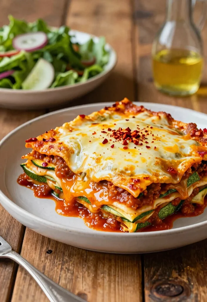 16 Best Vegetarian Zucchini Lasagna Recipes to Try Tonight - 16. Spicy Zucchini Lasagna with Red Pepper Flakes 1