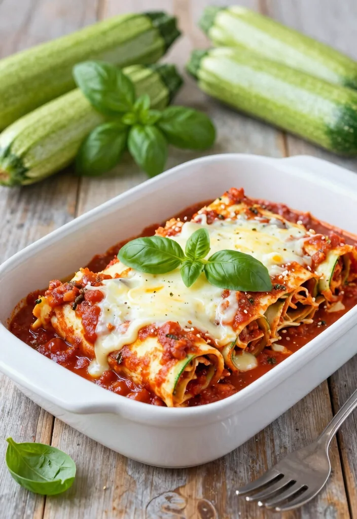 16 Best Vegetarian Zucchini Lasagna Recipes to Try Tonight - 7. Low-Carb Zucchini Lasagna Roll-Ups 1
