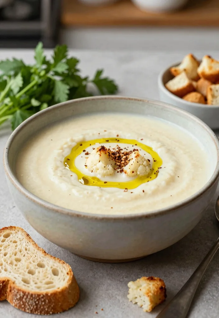 16 Delicious Vegetarian Gluten-Free Recipes Everyone Can Enjoy - 2. Creamy Cauliflower Soup 1
