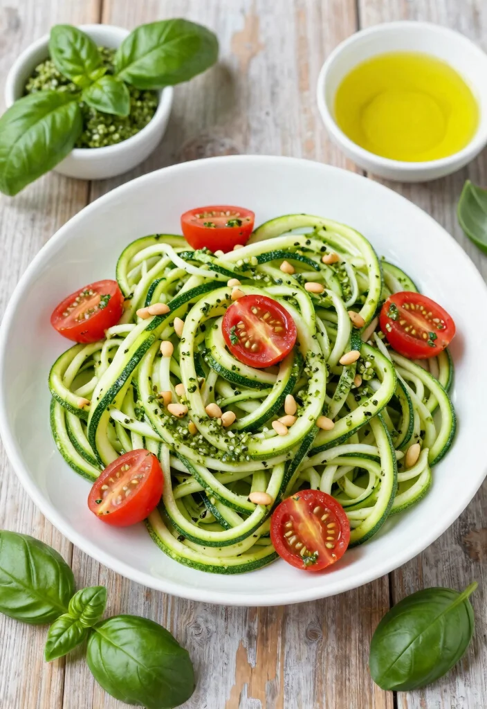 16 Delicious Vegetarian Gluten-Free Recipes Everyone Can Enjoy - 4. Zucchini Noodles with Pesto 1