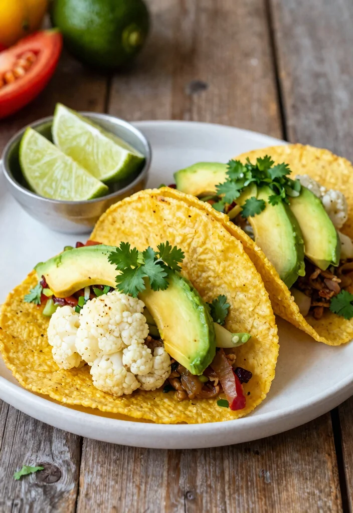 16 Easy Vegetarian 7-Day Diet Plans for Beginners - 7. Cauliflower Tacos 1