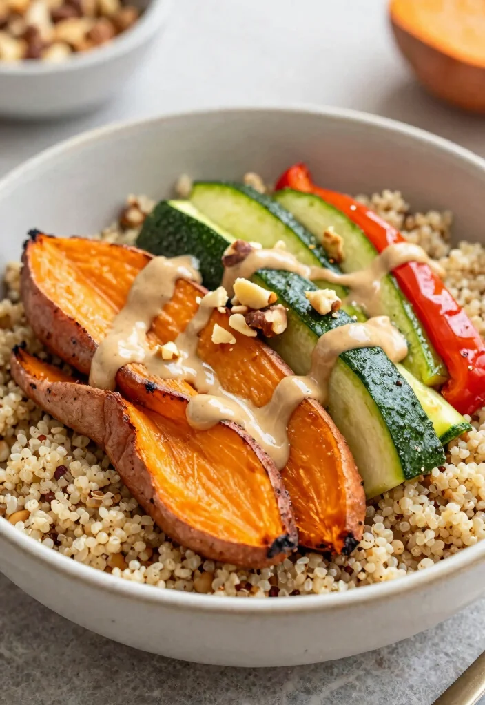 16 Easy Vegetarian 7-Day Diet Plans for Beginners - 8. Quinoa Bowl with Roasted Veggies 1
