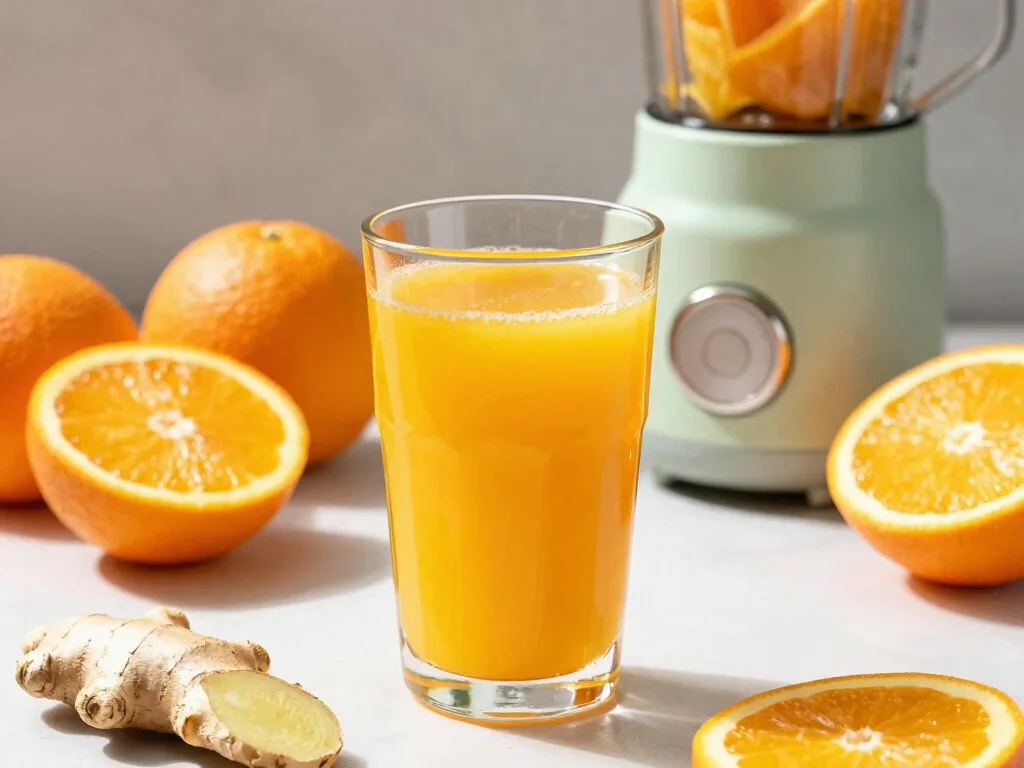16 Fresh Juice Portable Blender Recipes On-the-Go - 11. Orange Ginger Zinger 1