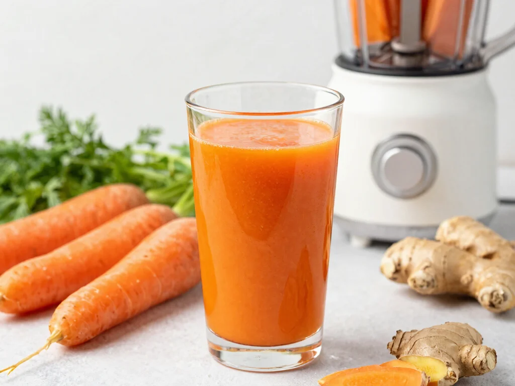16 Fresh Juice Portable Blender Recipes On-the-Go - 14. Sweet and Spicy Carrot Juice 1