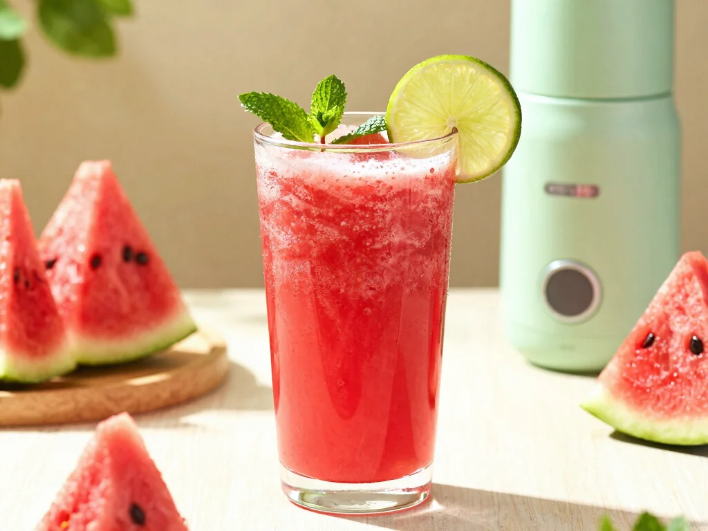 16 Fresh Juice Portable Blender Recipes On-the-Go - 5. Spicy Watermelon Cooler 1