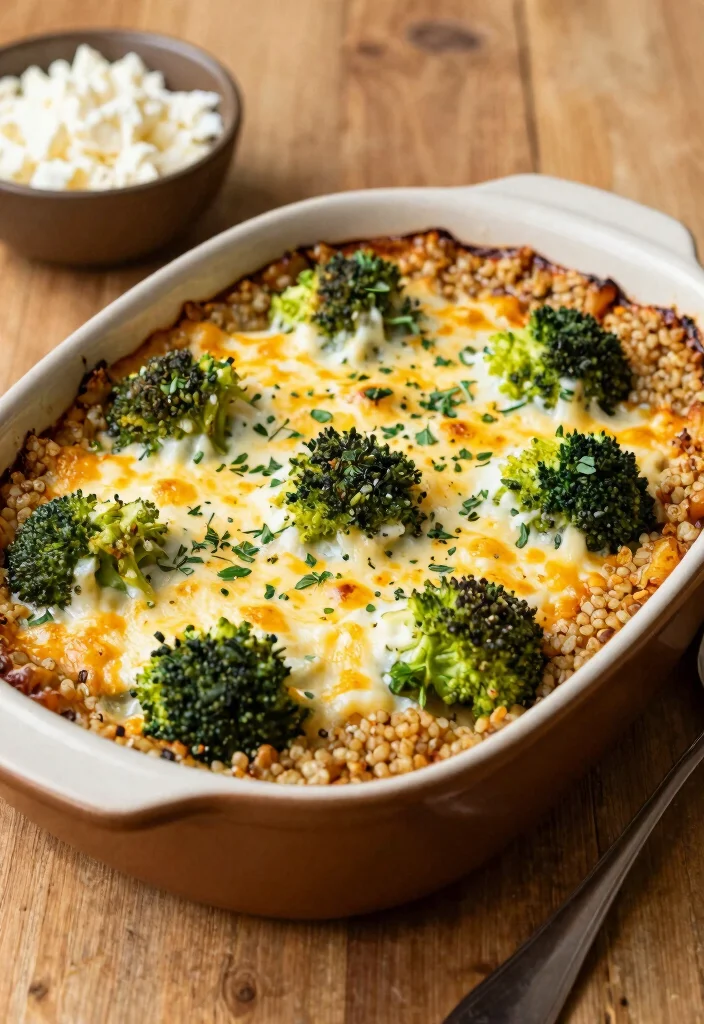 16 High-Protein Vegetarian Meal Prep Ideas for Athletes - 10. Broccoli and Cheese Quinoa Bake 1
