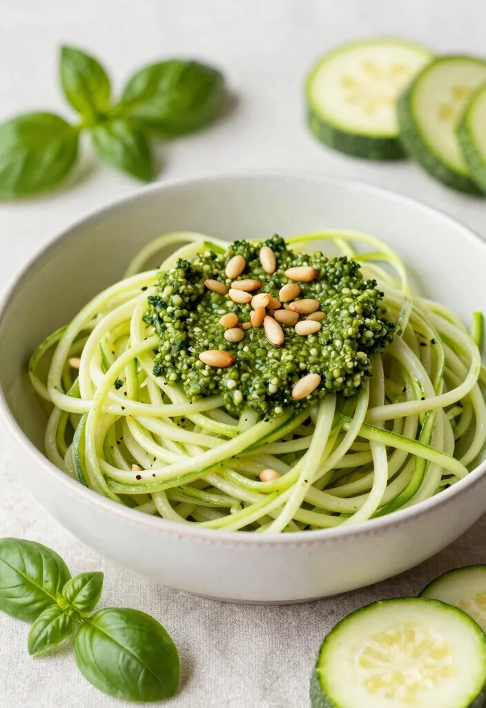 16 High-Protein Vegetarian Meal Prep Ideas for Athletes - 11. Zucchini Noodles with Pesto 1