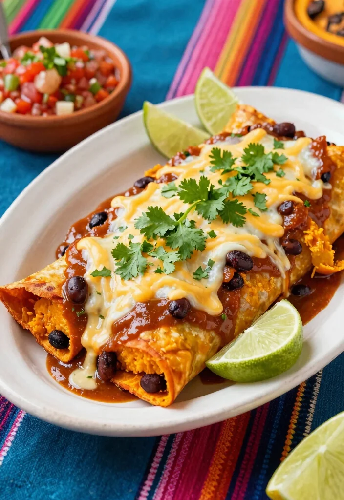 16 High-Protein Vegetarian Meal Prep Ideas for Athletes - 13. Sweet Potato and Black Bean Enchiladas 1