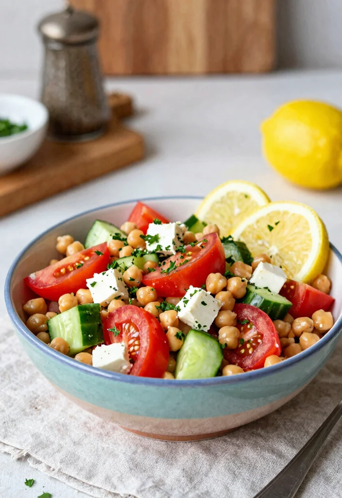 16 High-Protein Vegetarian Meal Prep Ideas for Athletes - 14. Mediterranean Chickpea Salad 1