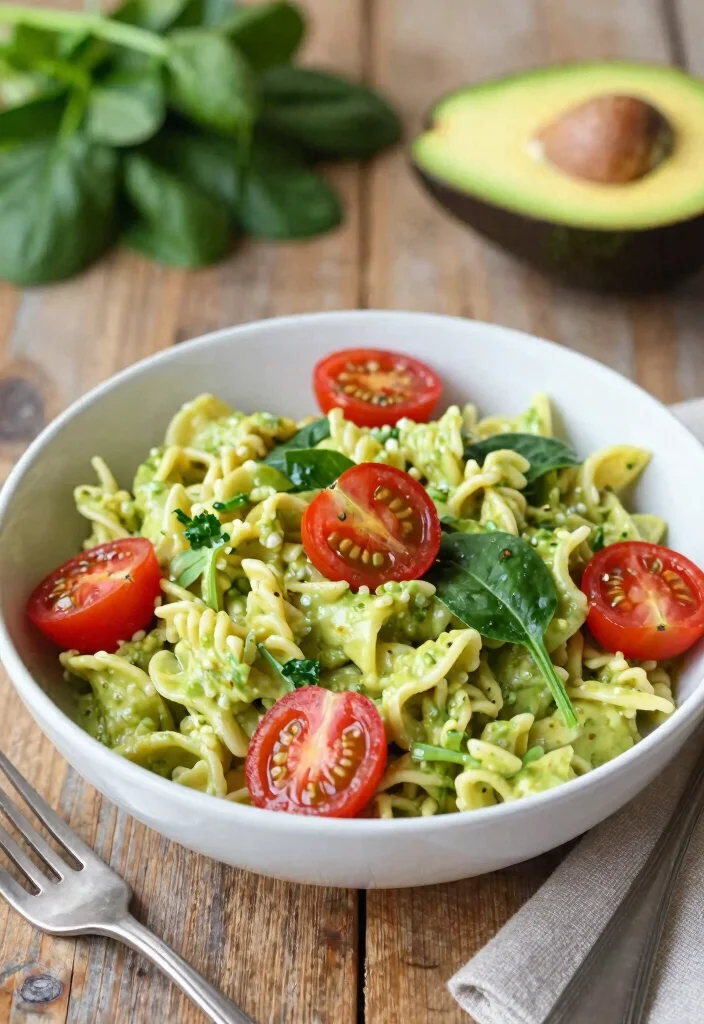 16 High-Protein Vegetarian Meal Prep Ideas for Athletes - 7. Creamy Avocado Pasta 1