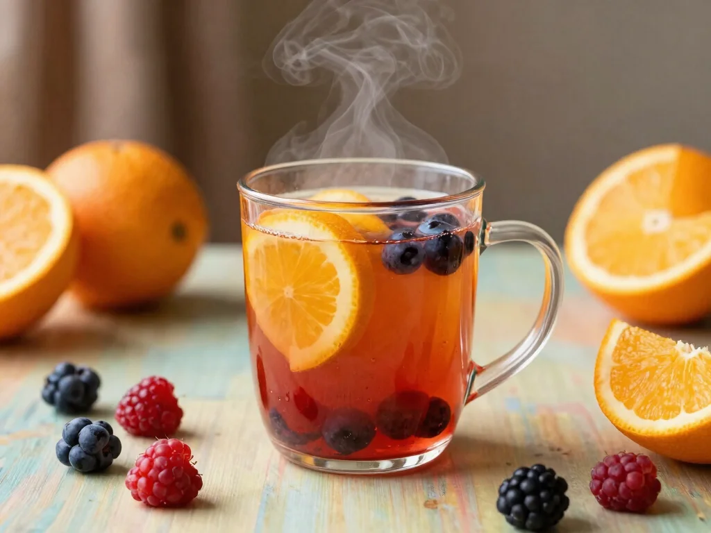 16 Hot Orange Juice Drink Recipes (Comforting & Unique) - 11. Warm Citrus and Berry Fusion 1