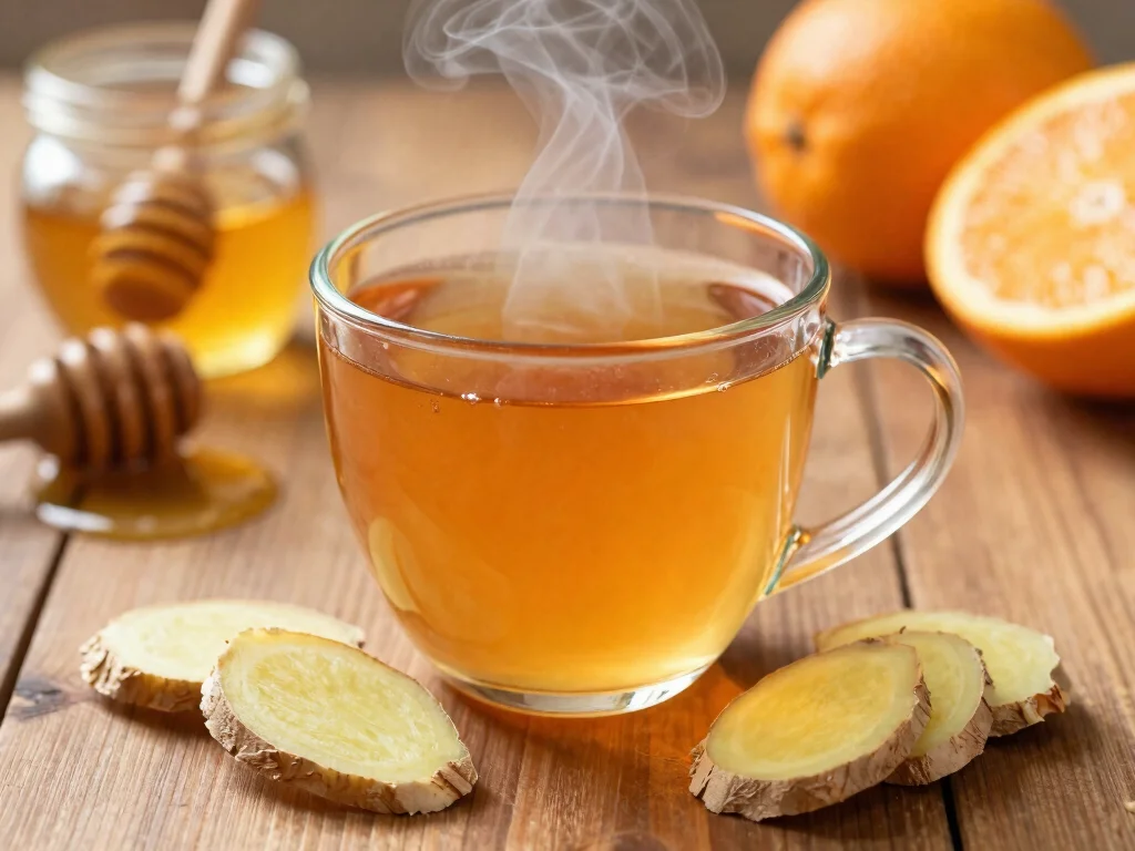 16 Hot Orange Juice Drink Recipes (Comforting & Unique) - 12. Orange Honey Ginger Spiced Tea 1