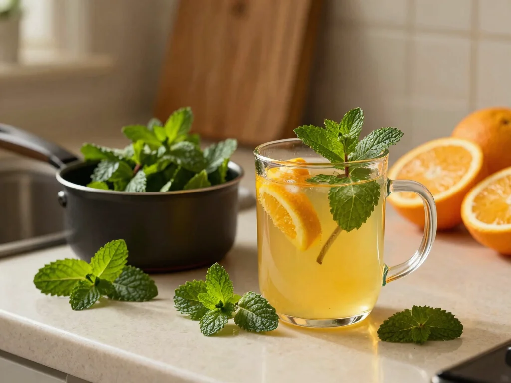 16 Hot Orange Juice Drink Recipes (Comforting & Unique) - 4. Citrus Mint Medley 1