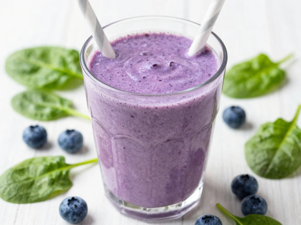 16 Juice Recipes for Kids (Fun & Nutritious) - 16. Spinach Blueberry Smoothie 1