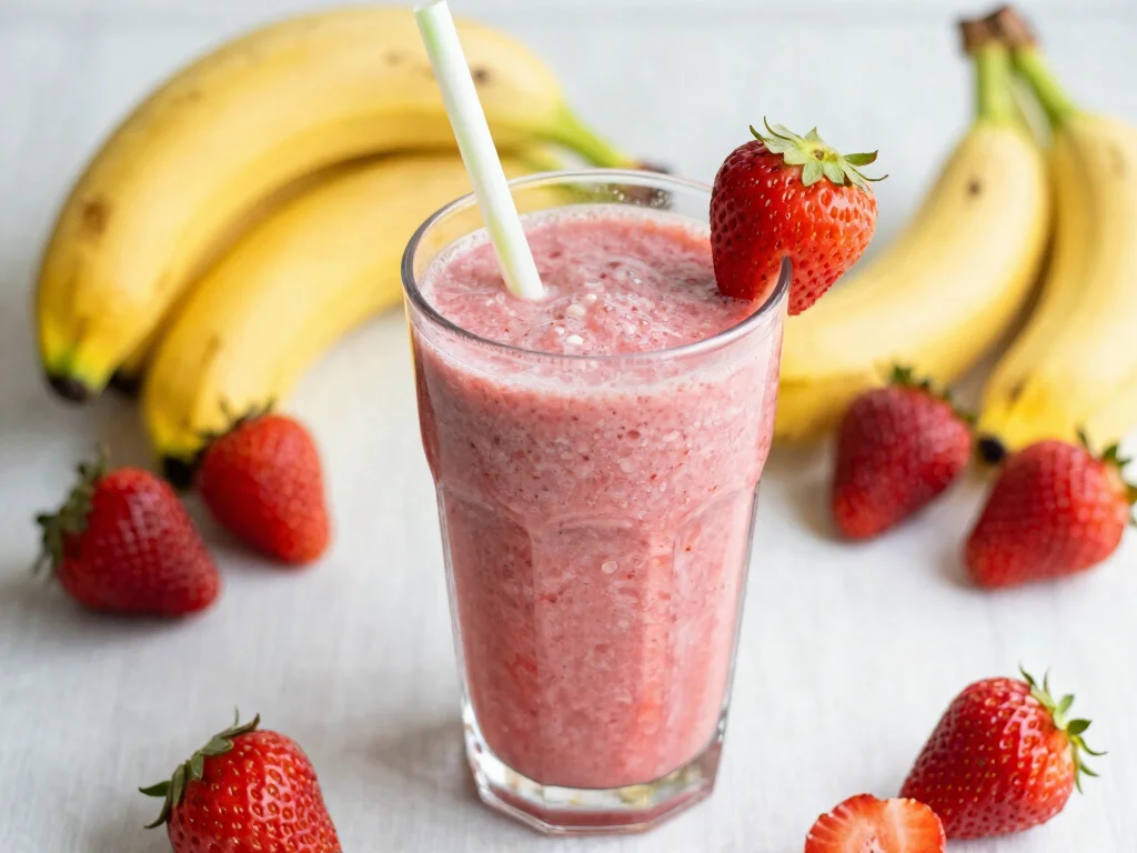 16 Juice Recipes for Kids (Fun & Nutritious) - 7. Strawberry Banana Smoothie 1