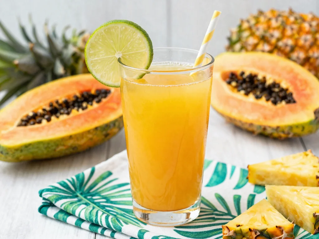 16 Juice Recipes for Sinus Infection Relief - 13. Papaya Pineapple Juice 1
