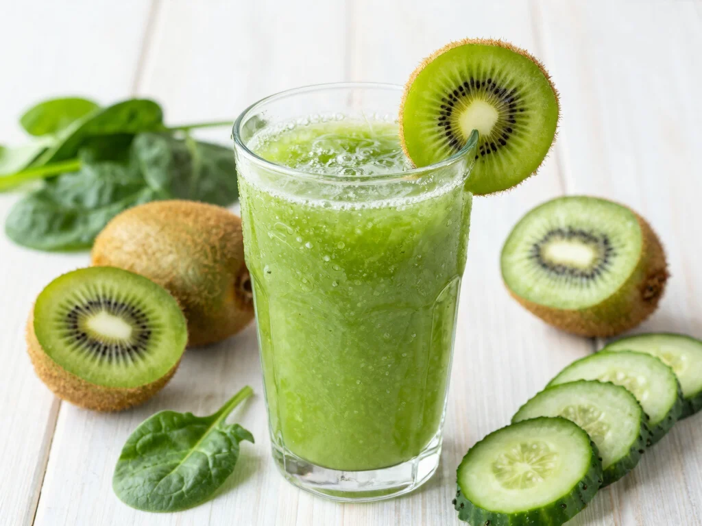 16 Juice Recipes for Sinus Infection Relief - 15. Kiwi Green Detox Juice 1