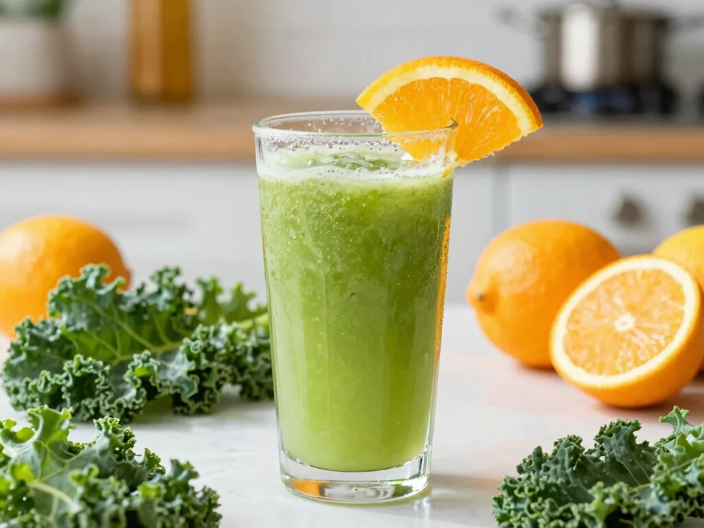 16 Kale Juice Recipes for Daily Greens - 11. Kale Citrus Cooler 1