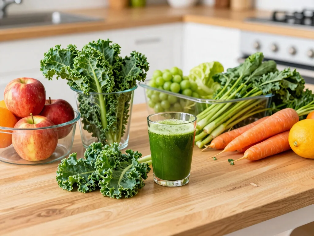16 Kale Juice Recipes for Daily Greens - 13. DIY Kale Juice Blend 1