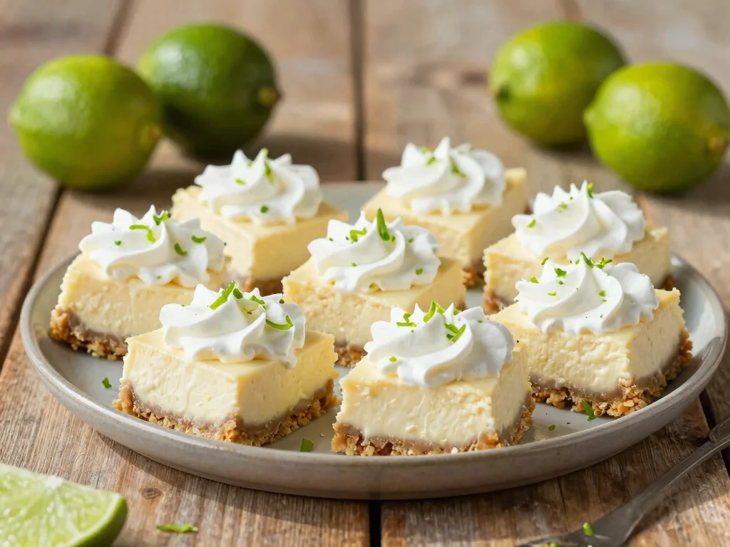 16 Key Lime Juice Recipes (Tangy & Tasty) - 4. Key Lime Cheesecake Bars 1