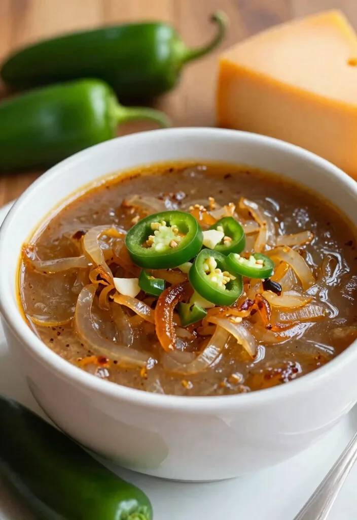 16 Rich & Comforting Vegetarian French Onion Soup Recipes - 14. Spicy French Onion Soup 1