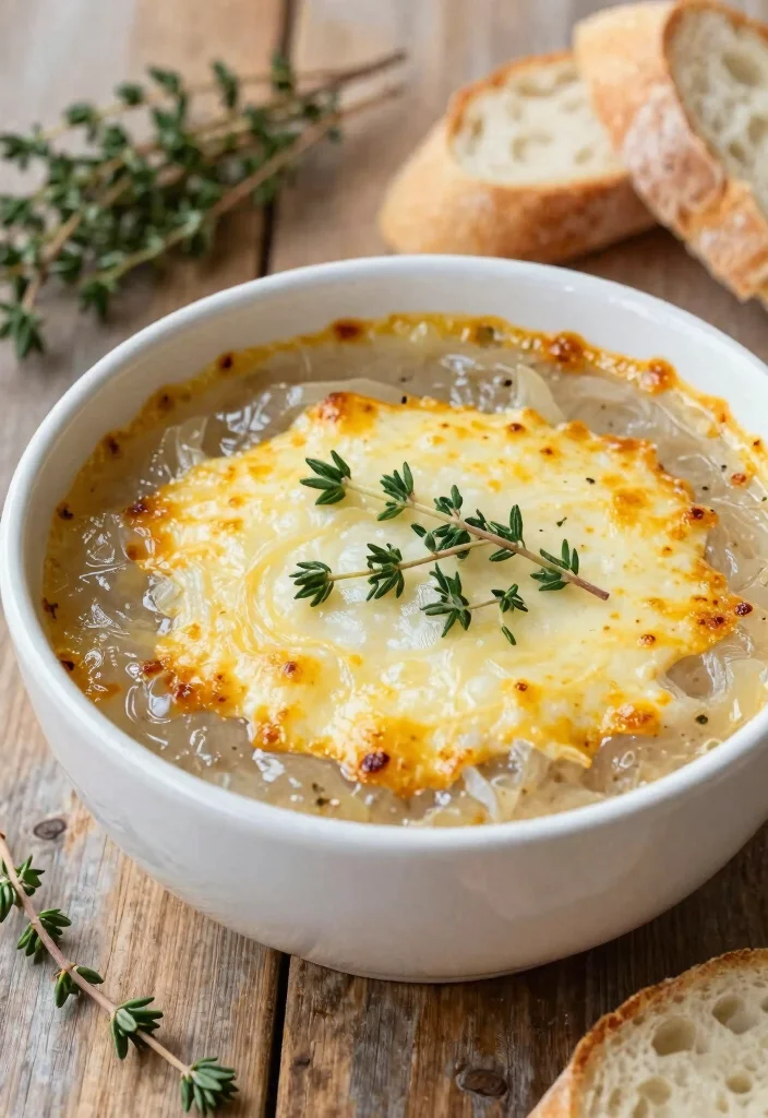16 Rich & Comforting Vegetarian French Onion Soup Recipes - 5. French Onion Soup with Thyme and Tarragon 1