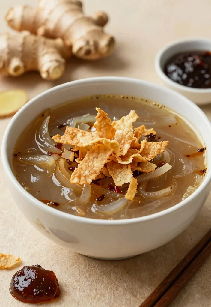 16 Rich & Comforting Vegetarian French Onion Soup Recipes - 9. Asian-Inspired French Onion Soup 1