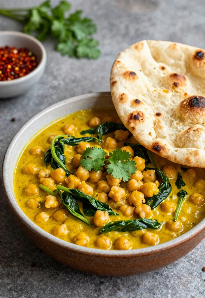 16 Romantic Vegetarian Meals for Two - 10. Chickpea and Spinach Curry 1
