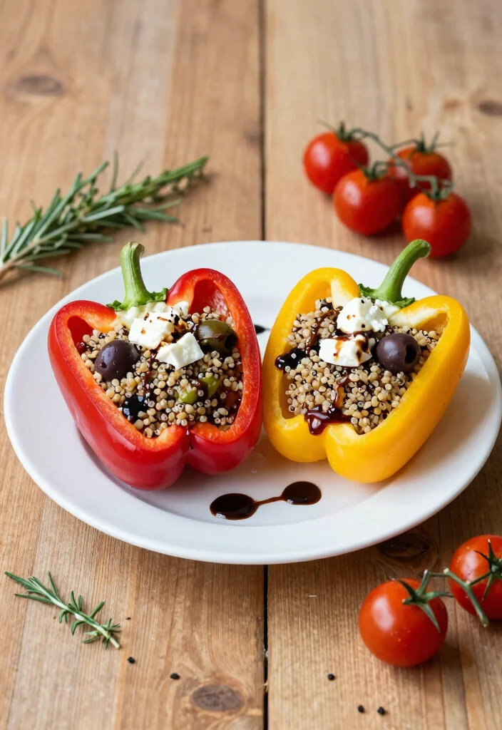 16 Romantic Vegetarian Meals for Two - 2. Mediterranean Stuffed Peppers 1
