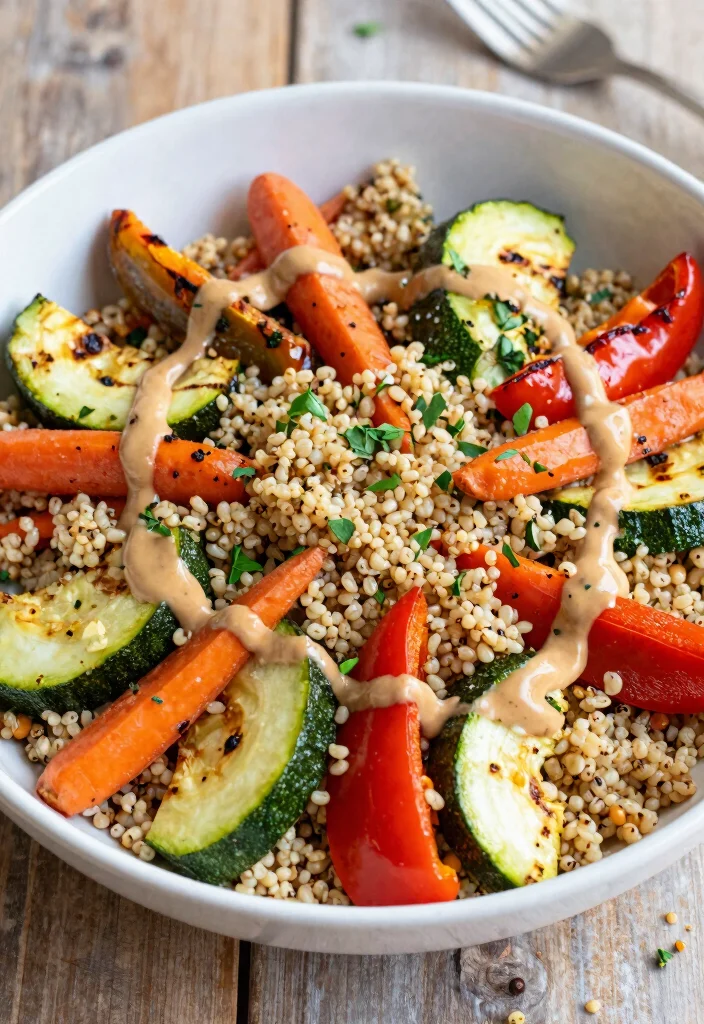 16 Vegetarian 1200-Calorie Meal Plans for Weight Loss - 10. Roasted Vegetable Quinoa Salad 1