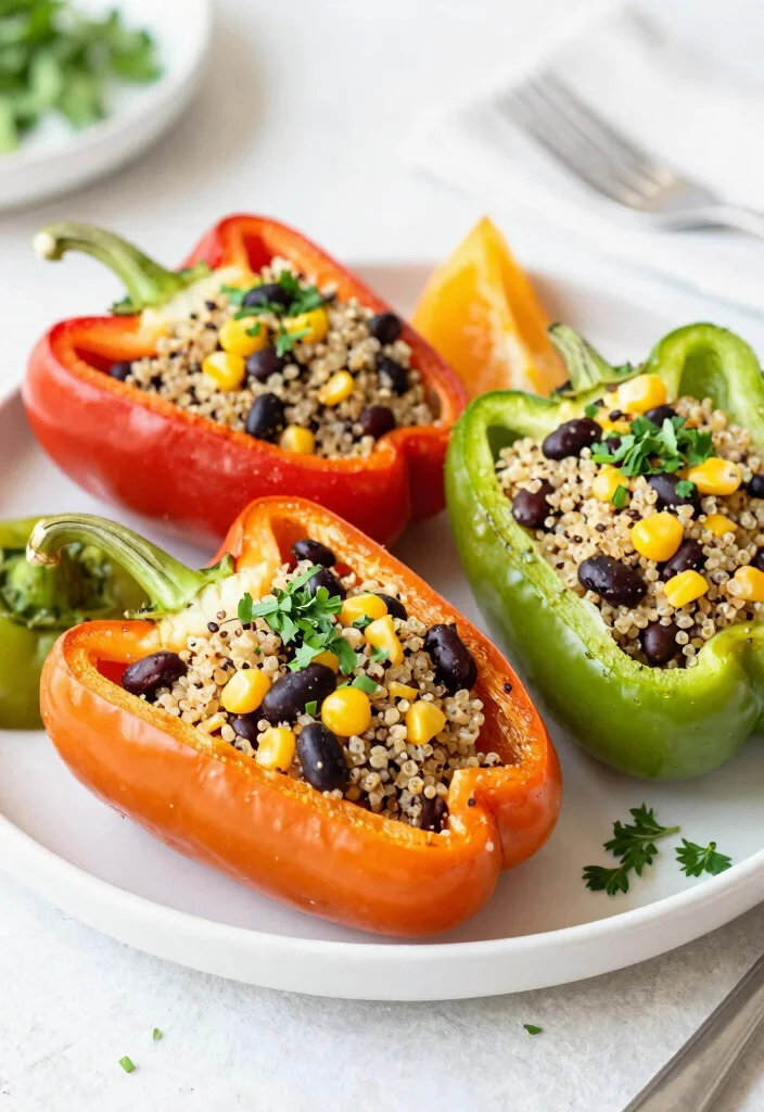 16 Vegetarian 1200-Calorie Meal Plans for Weight Loss - 12. Veggie-Packed Stuffed Peppers 1