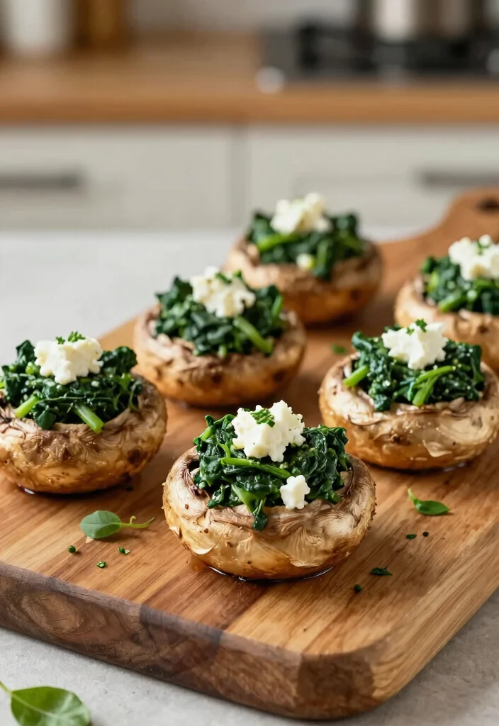 16 Vegetarian 1200-Calorie Meal Plans for Weight Loss - 14. Spinach & Feta Stuffed Portobello Mushrooms 1