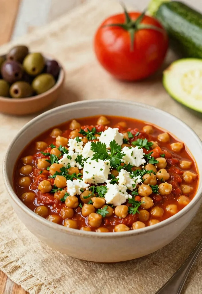 16 Vegetarian Crock Pot Chili Recipes for Effortless Meals - 10. Mediterranean Chickpea Chili 1