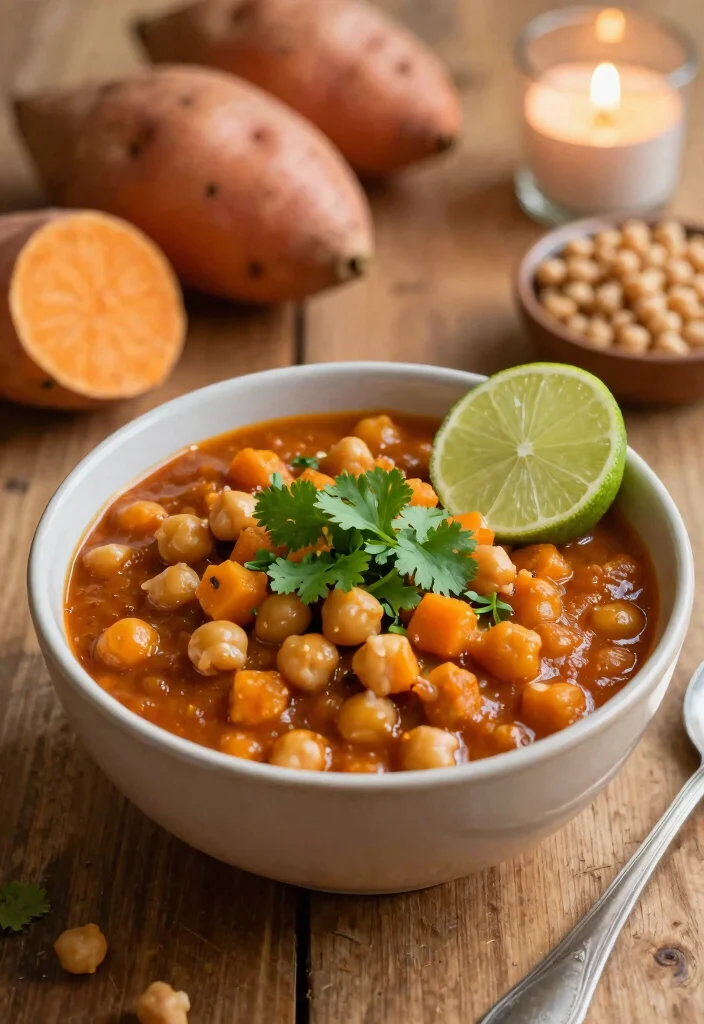 16 Vegetarian Crock Pot Chili Recipes for Effortless Meals - 4. Sweet Potato and Chickpea Chili 1