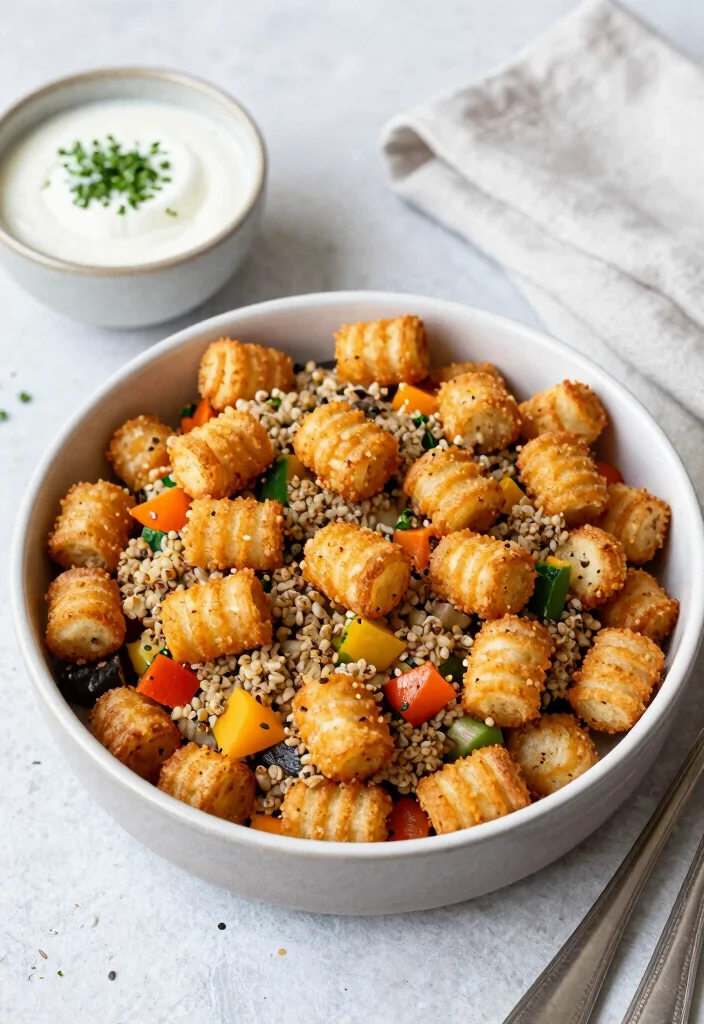 16 Vegetarian Tater Tot Casserole Recipes for Easy Dinners - 11. Quinoa Tater Tot Casserole 1