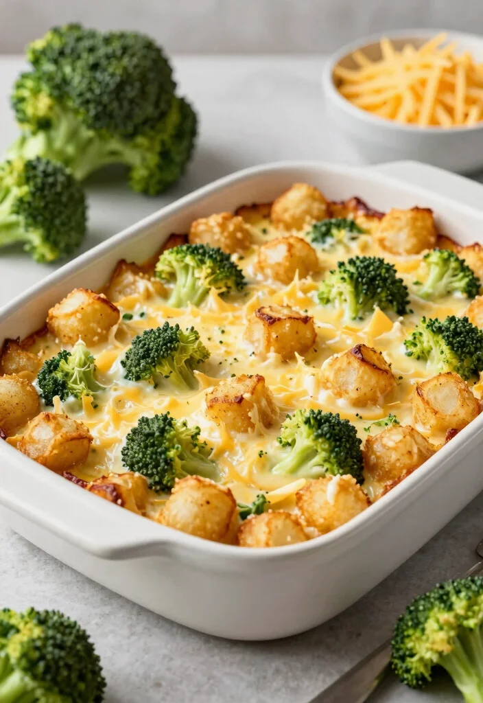 16 Vegetarian Tater Tot Casserole Recipes for Easy Dinners - 4. Broccoli Cheddar Tater Tot Casserole 1