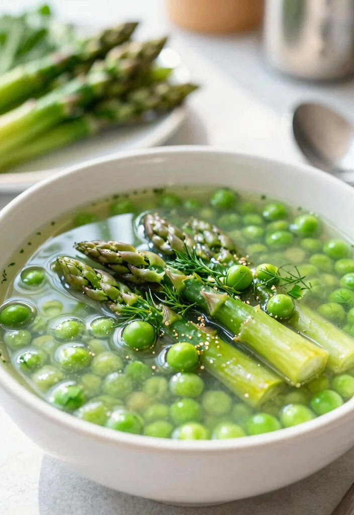 17 Delicious Vegetarian Italian Wedding Soup Recipes - 8. Asparagus and Pea Wedding Soup 1
