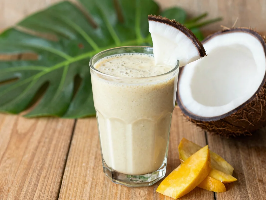 17 Energizing Moringa Smoothie & Juice Recipes to Fuel Your Day - 12. Moringa Coconut Smoothie 1