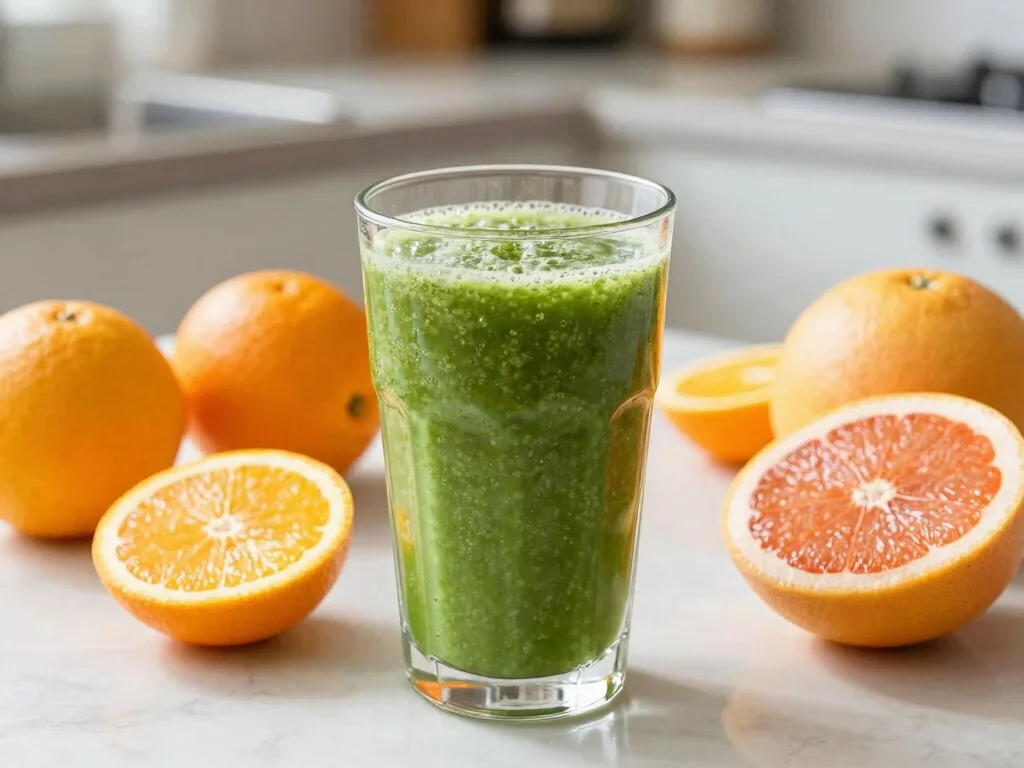 17 Energizing Moringa Smoothie & Juice Recipes to Fuel Your Day - 14. Moringa and Citrus Green Smoothie 1